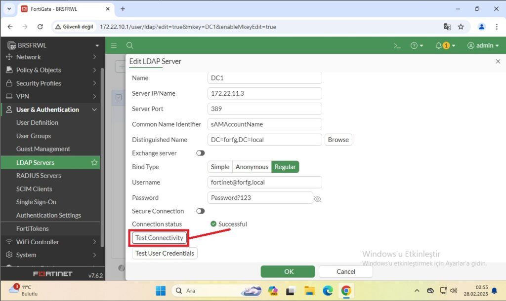 1-17-1024x610 Fortigate SSL-VPN - LDAPS Parola Değiştirme