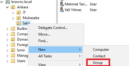 2-6 Active Directory Grup Oluşturma - Grup Türleri ve Kapsamları