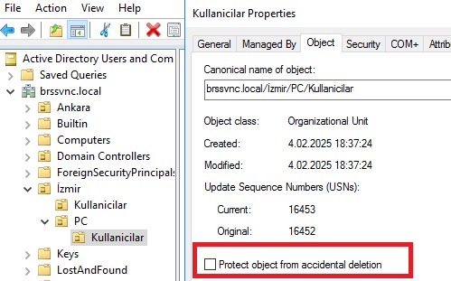 4-3 Active Directory’de OU (Organizational Unit) Yapılandırması